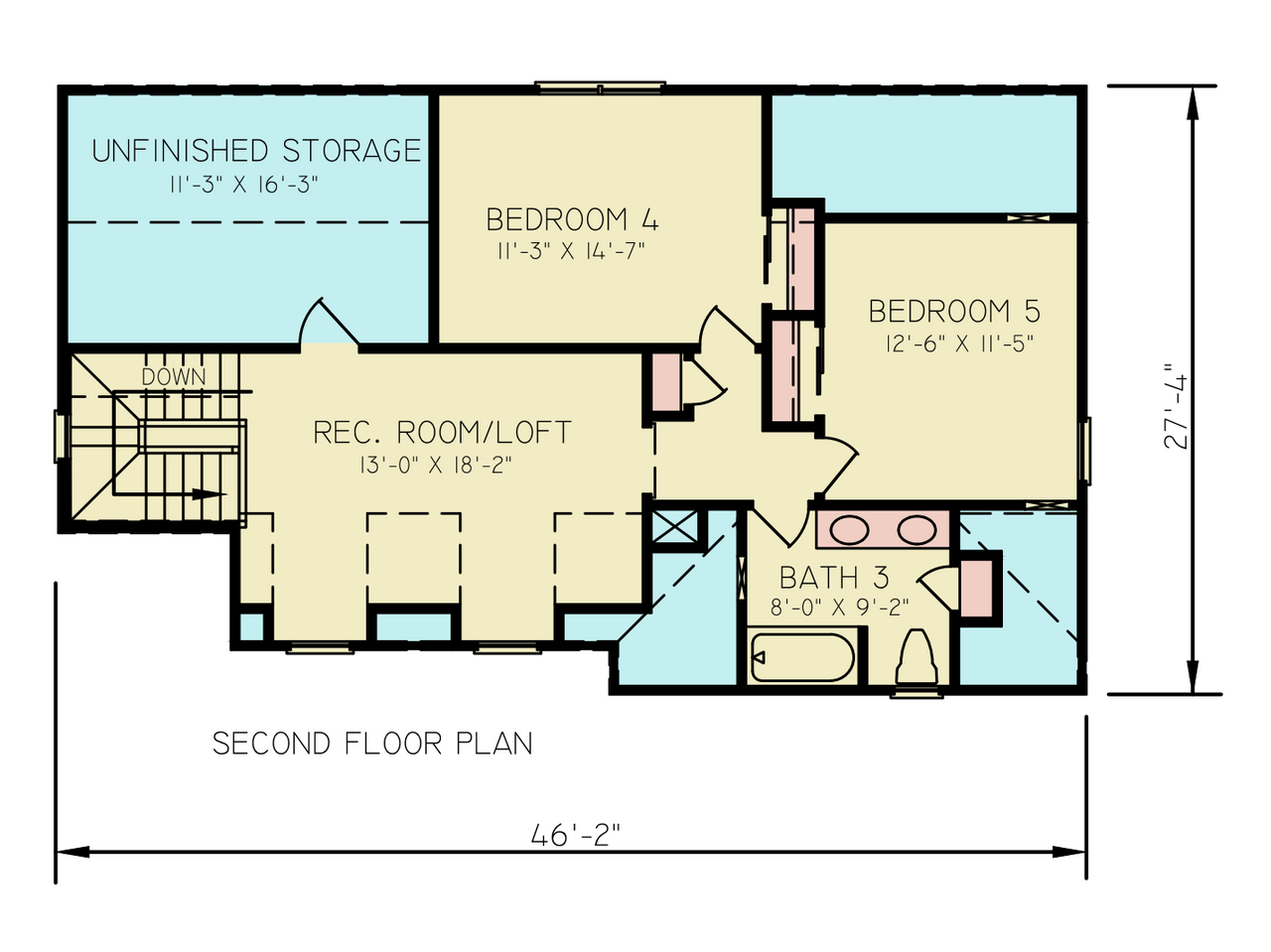 Farmhouse House Plan - Donna 4 22222 - 2nd Floor Plan