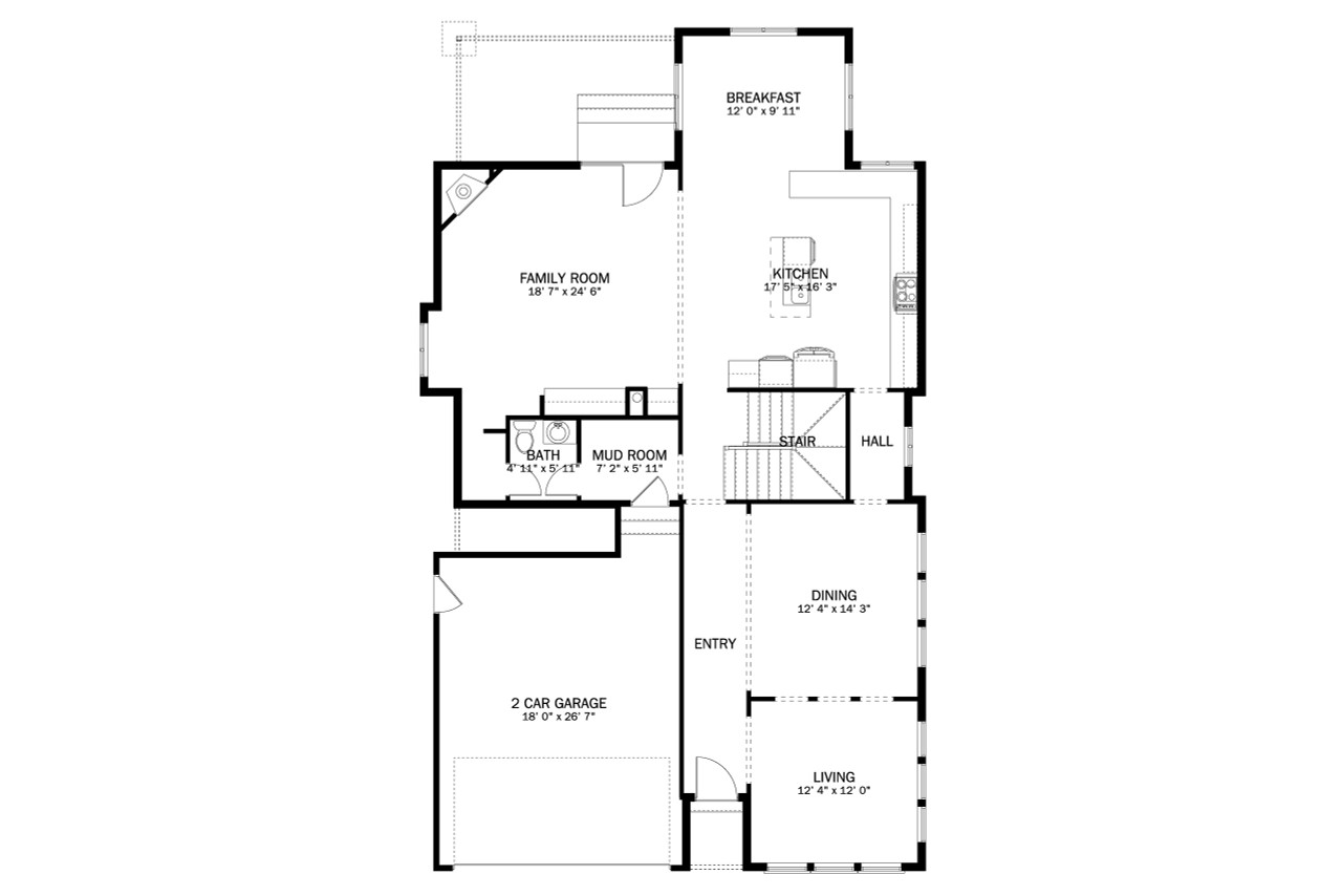 Craftsman House Plan - 65629 - 1st Floor Plan