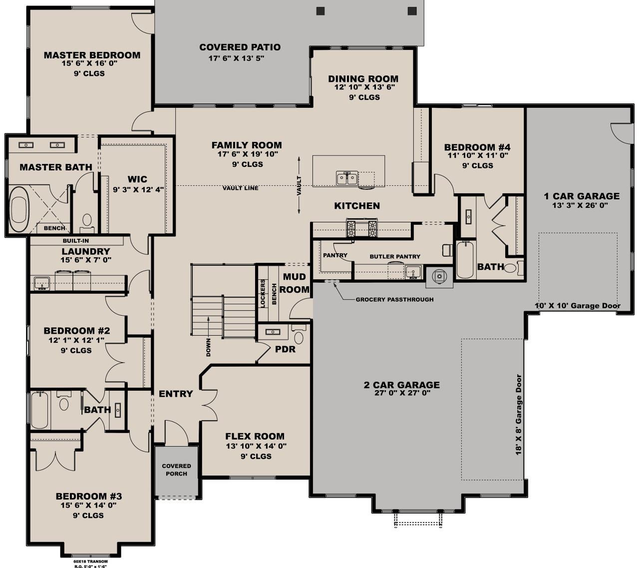 Craftsman House Plan - The Windy Valley 72015 - 1st Floor Plan