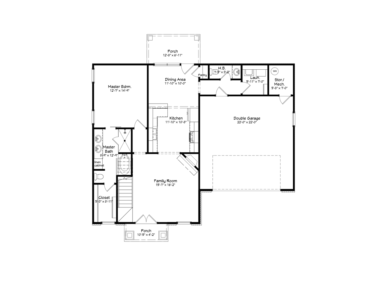 Contemporary House Plan - 41069 - 1st Floor Plan