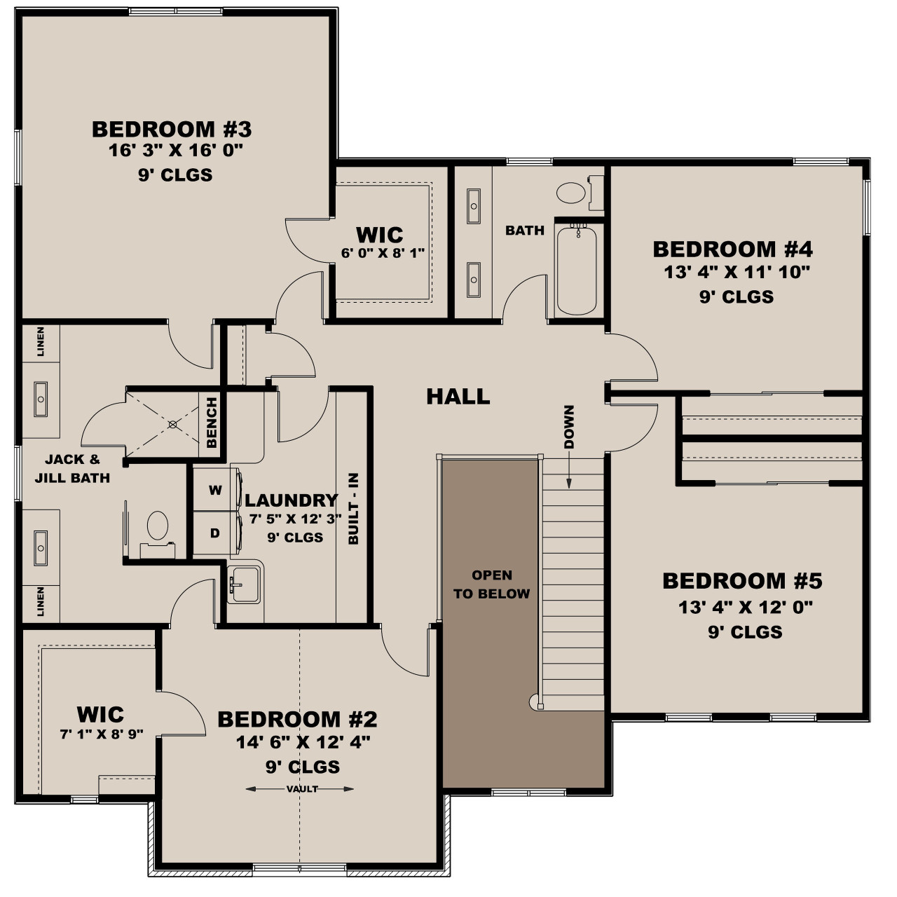 Secondary Image - Farmhouse House Plan - The June Bug 44029 - 2nd Floor Plan