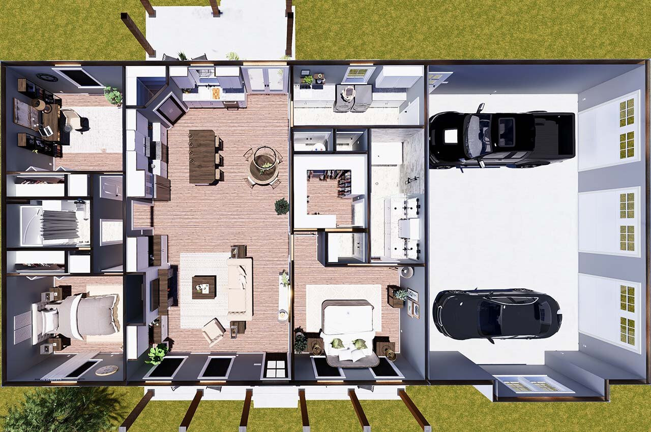 Modern Farmhouse - Plan #71321 - Aerial View - Other Floor Plan