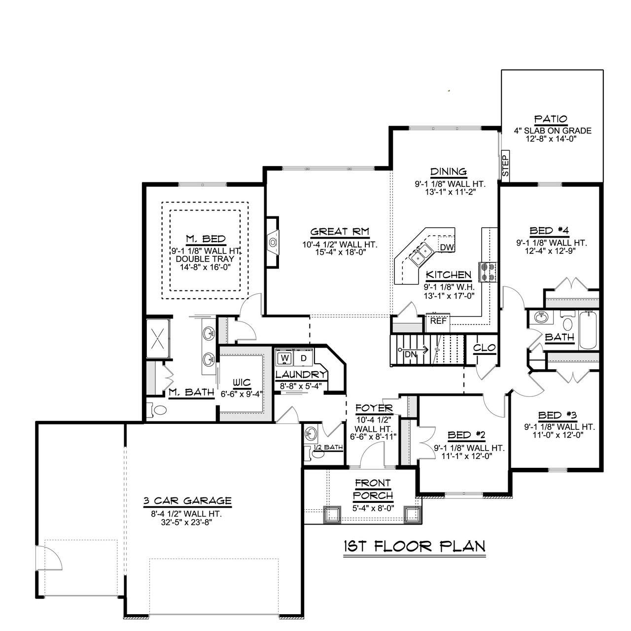 Craftsman House Plan - 99048 - 1st Floor Plan