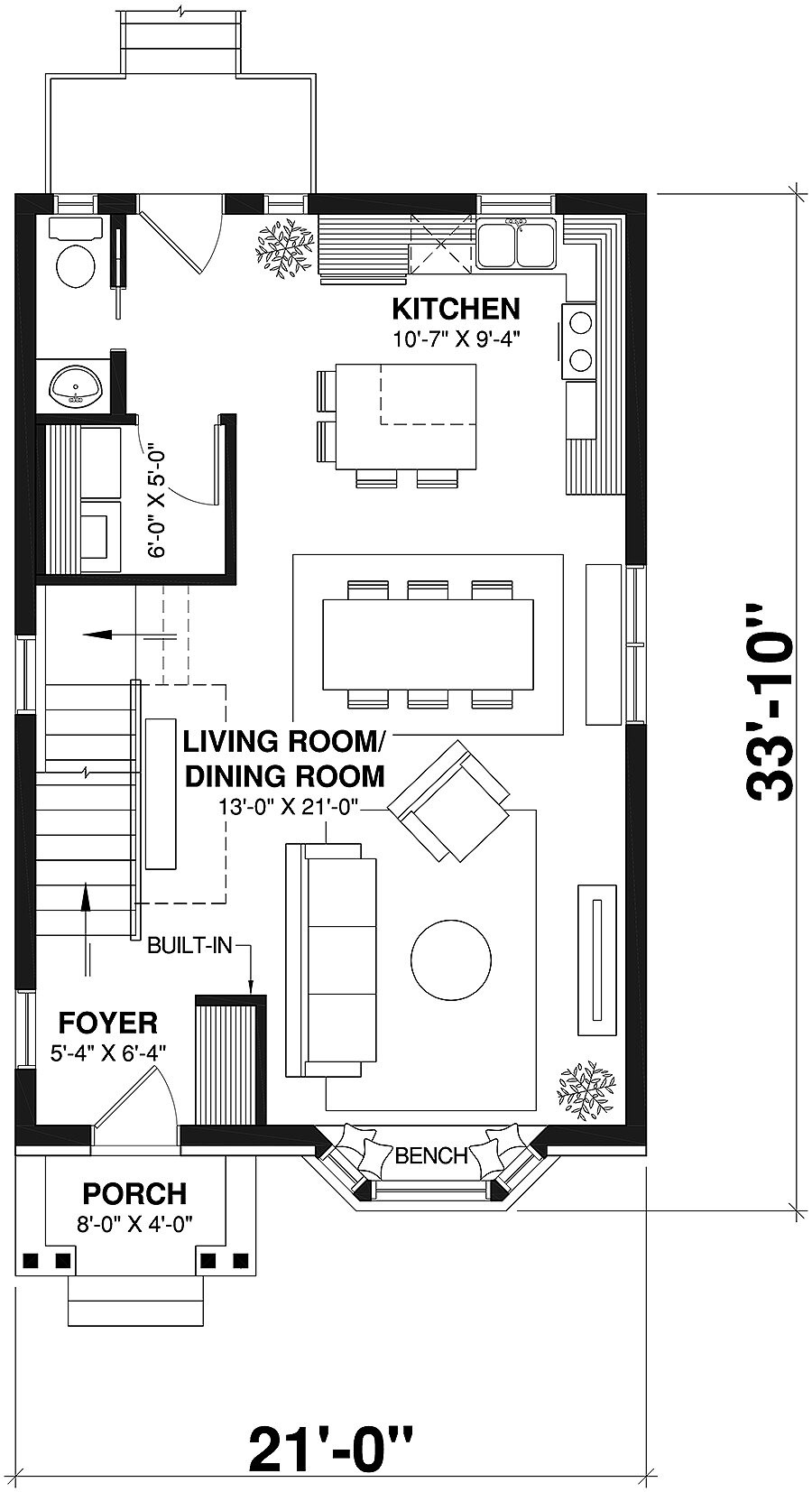 European House Plan - 46806 - 1st Floor Plan