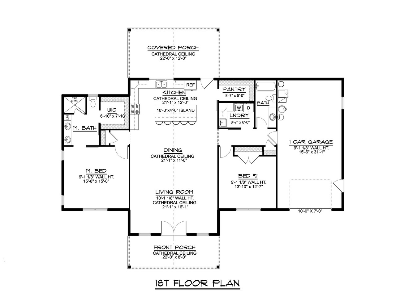 Craftsman House Plan - 50500 - 1st Floor Plan