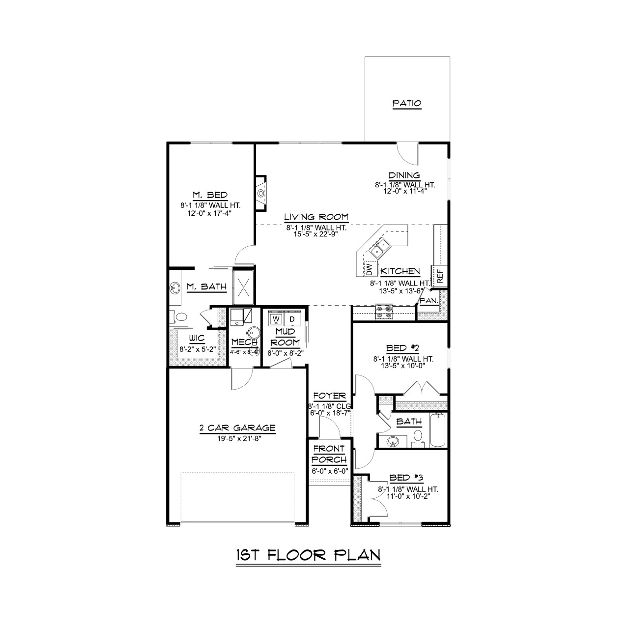 Traditional House Plan - 30389 - 1st Floor Plan