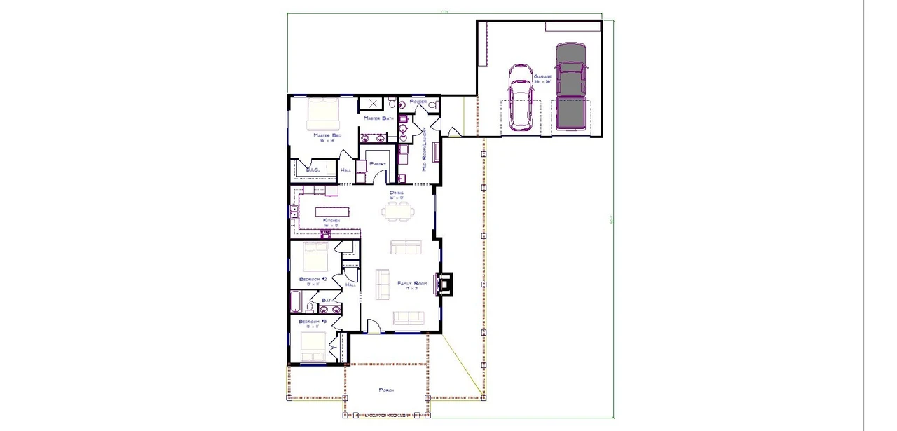 Farmhouse House Plan - Durango 47997 - 1st Floor Plan