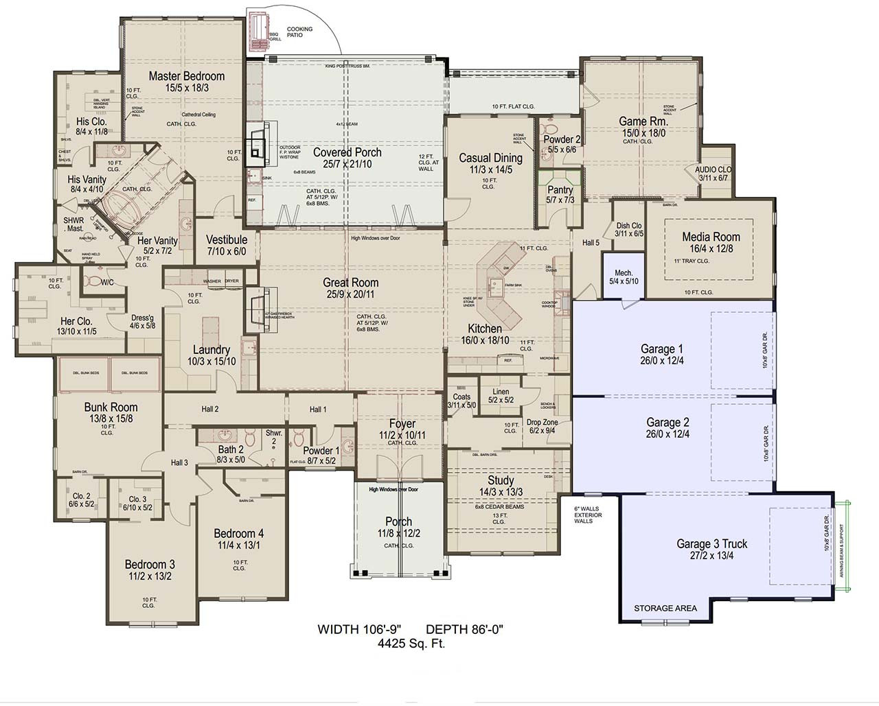 Farmhouse House Plan - Stonemill Crossing 64852 - 1st Floor Plan