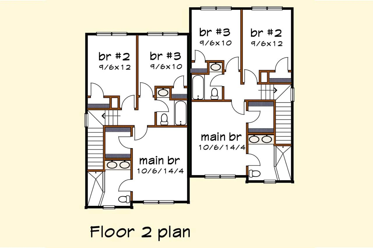 Secondary Image - Modern House Plan - 62019 - 2nd Floor Plan