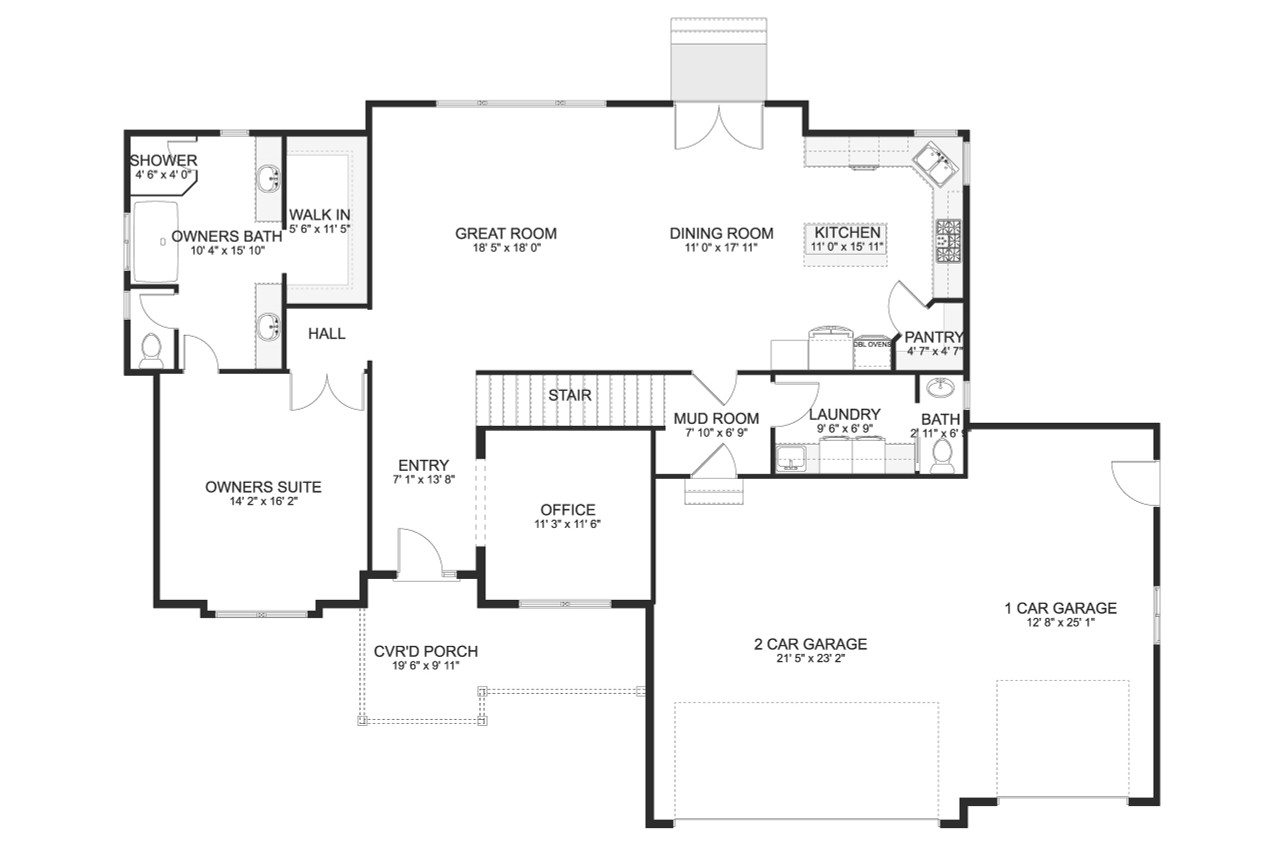 Craftsman House Plan - Crop 90762 - 1st Floor Plan
