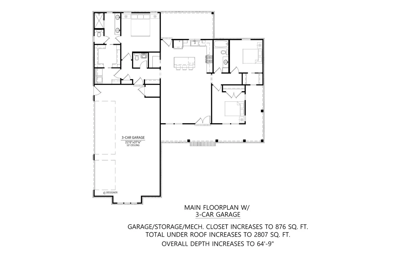 Farmhouse House Plan - Mayfield 2 27575 - Optional Floor Plan