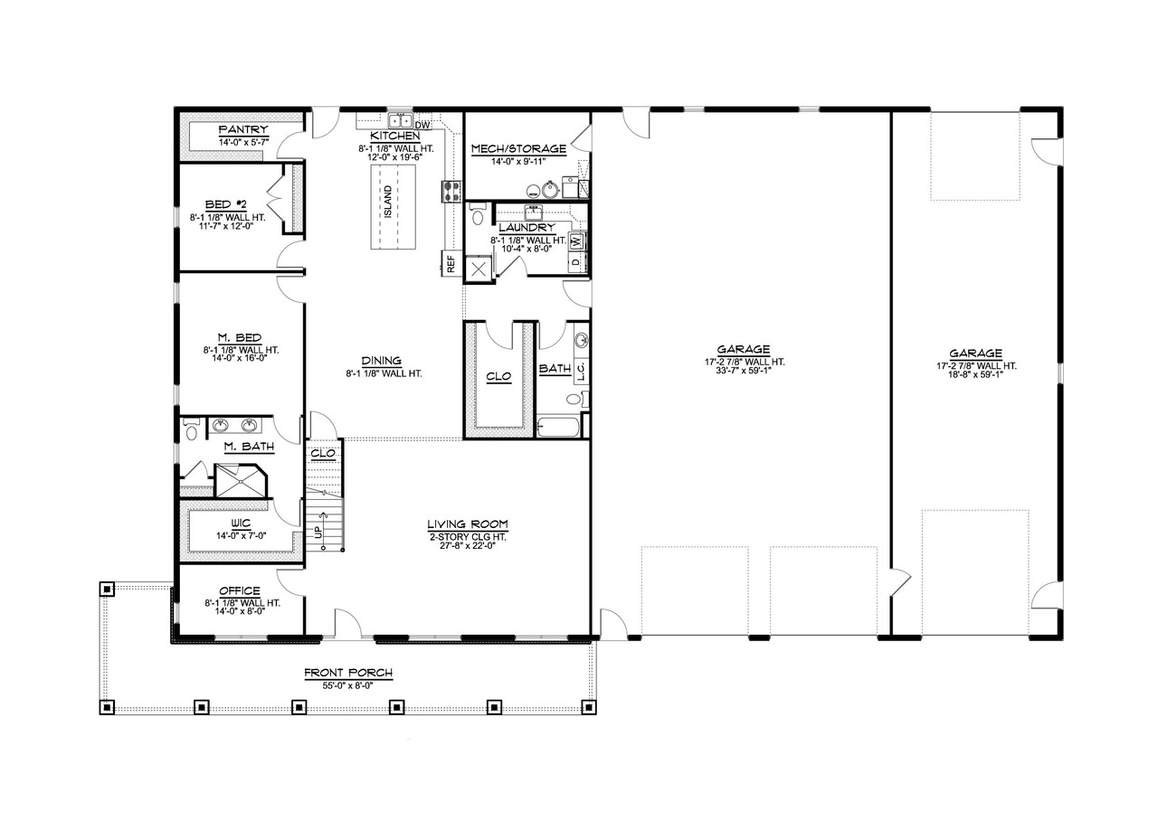 Farmhouse House Plan - 66324 - 1st Floor Plan