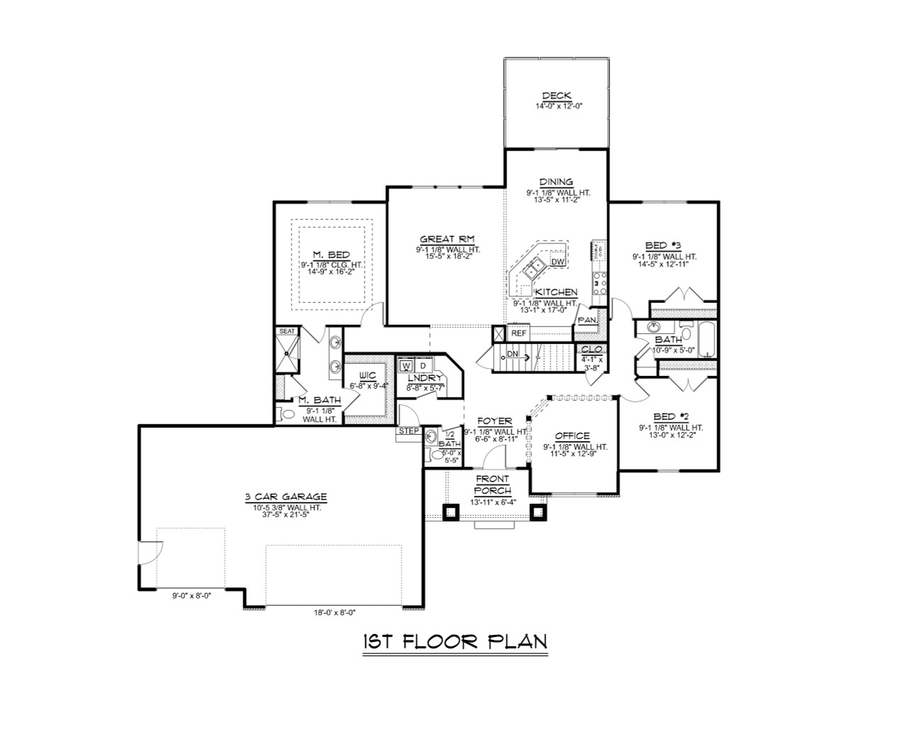 Country House Plan - 39117 - 1st Floor Plan