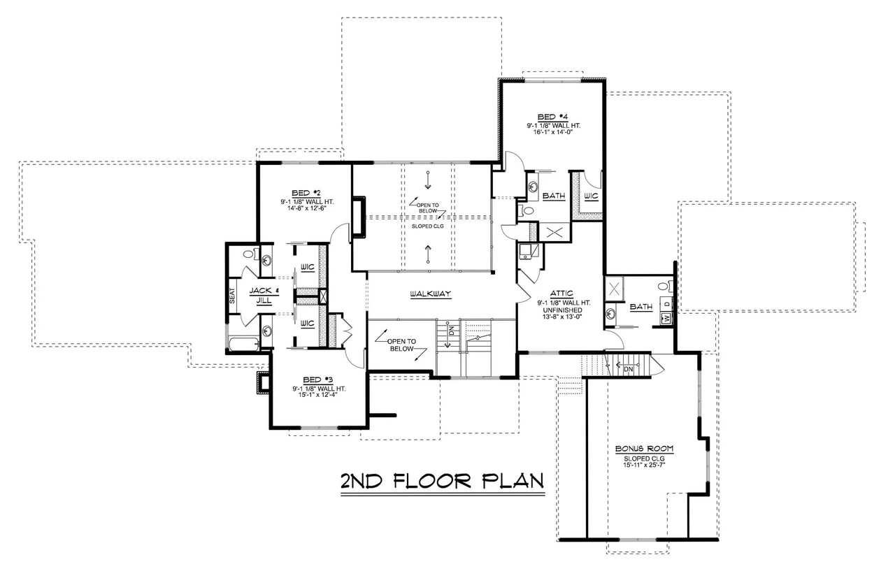 Craftsman House Plan - 69320 - 2nd Floor Plan