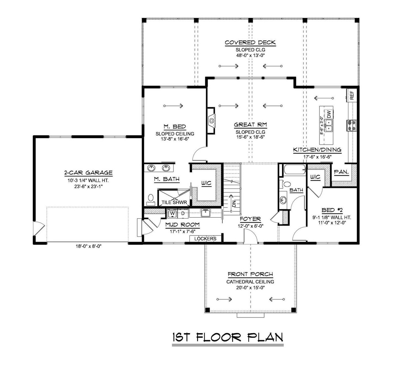 Ranch House Plan - 99379 - 1st Floor Plan