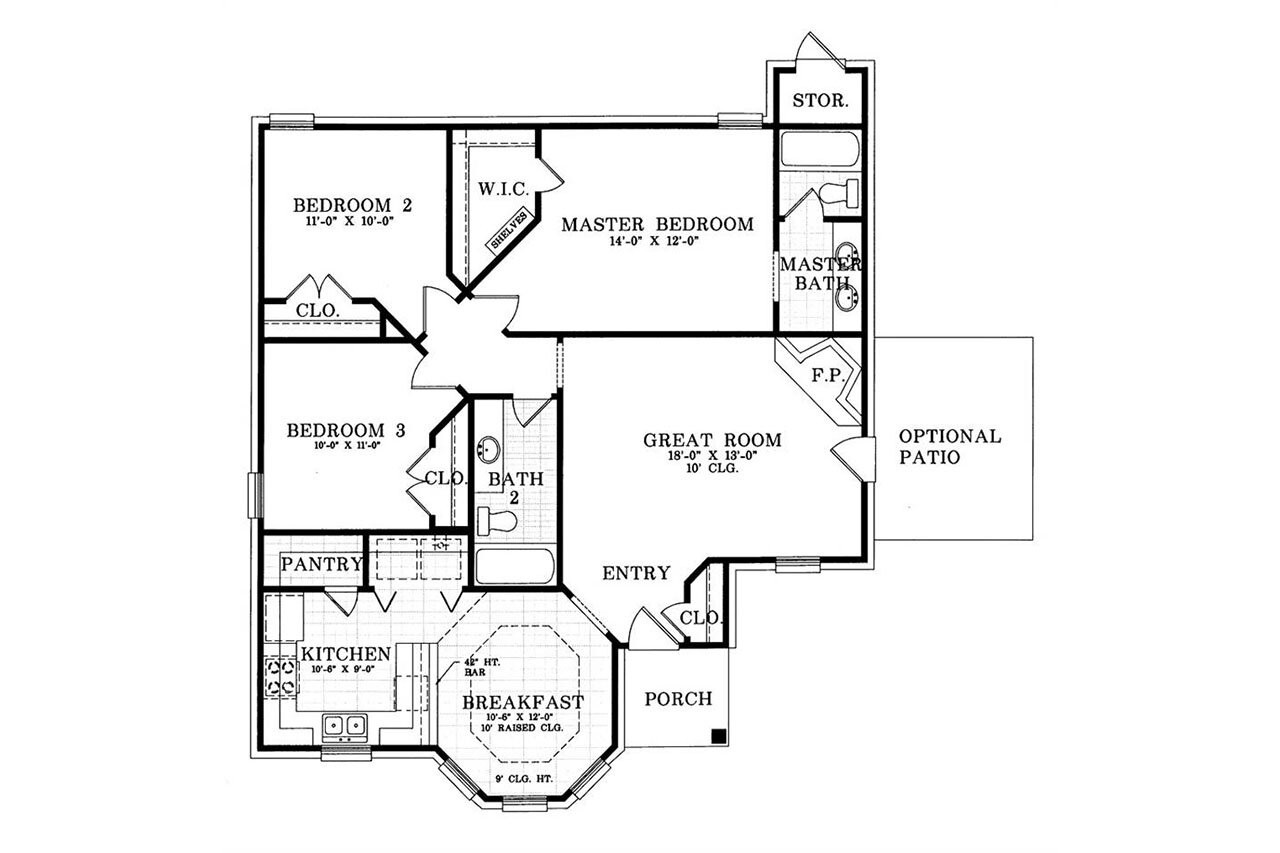 Traditional House Plan - Paxton 46406 - 1st Floor Plan