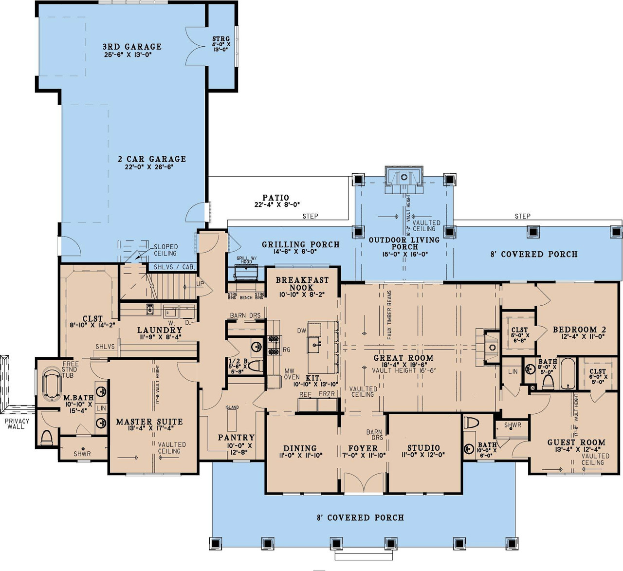 Farmhouse House Plan - Homestead Acres Farmhouse 22277 - 1st Floor Plan