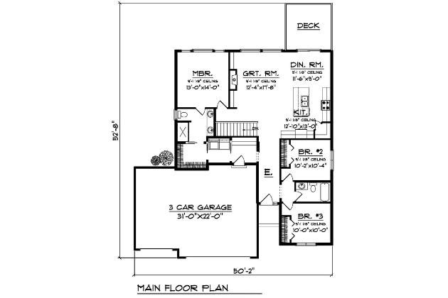 Modern House Plan - 94416 - 1st Floor Plan