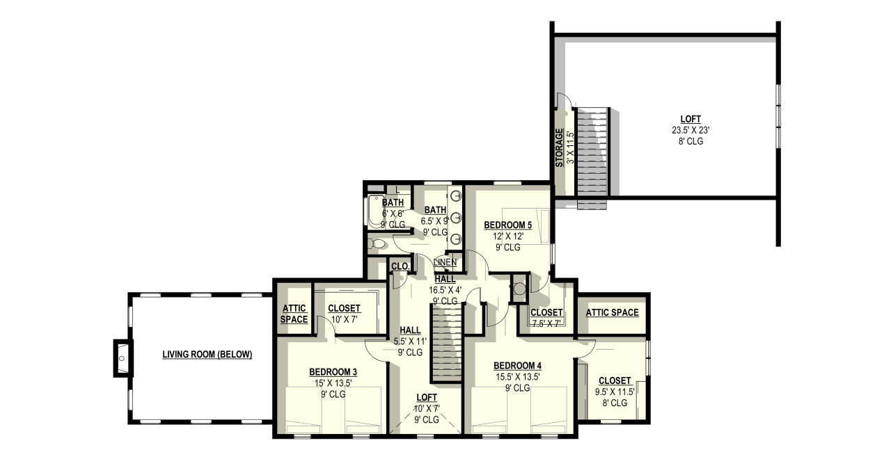 Secondary Image - Country House Plan - Linden 77525 - 2nd Floor Plan
