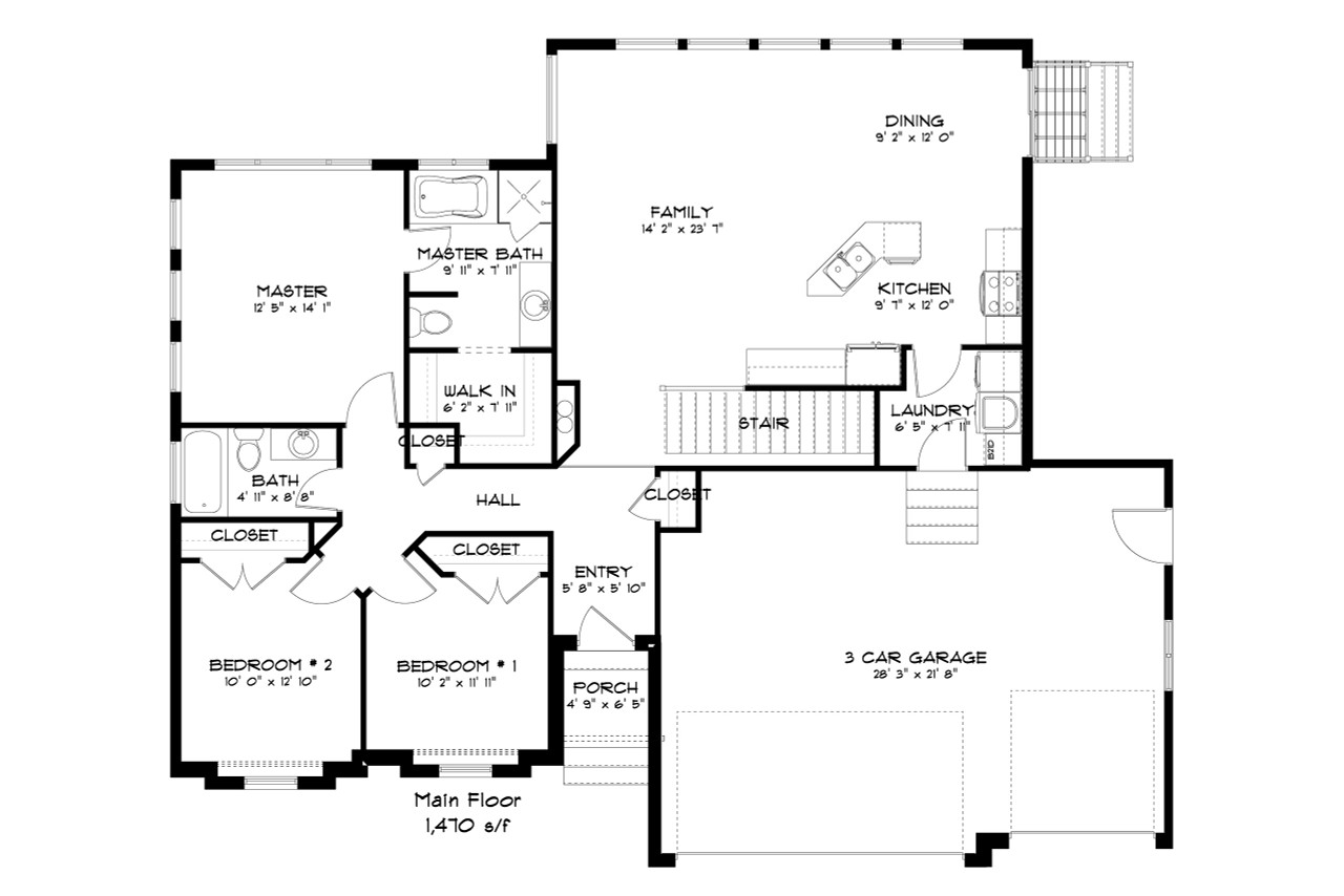 Craftsman House Plan - Carlson 11980 - 1st Floor Plan