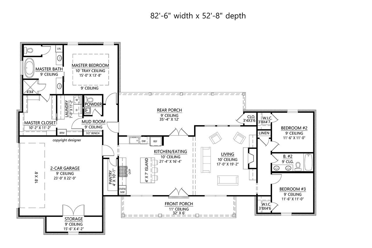 Farmhouse House Plan - Sandy Pines 39660 - 1st Floor Plan