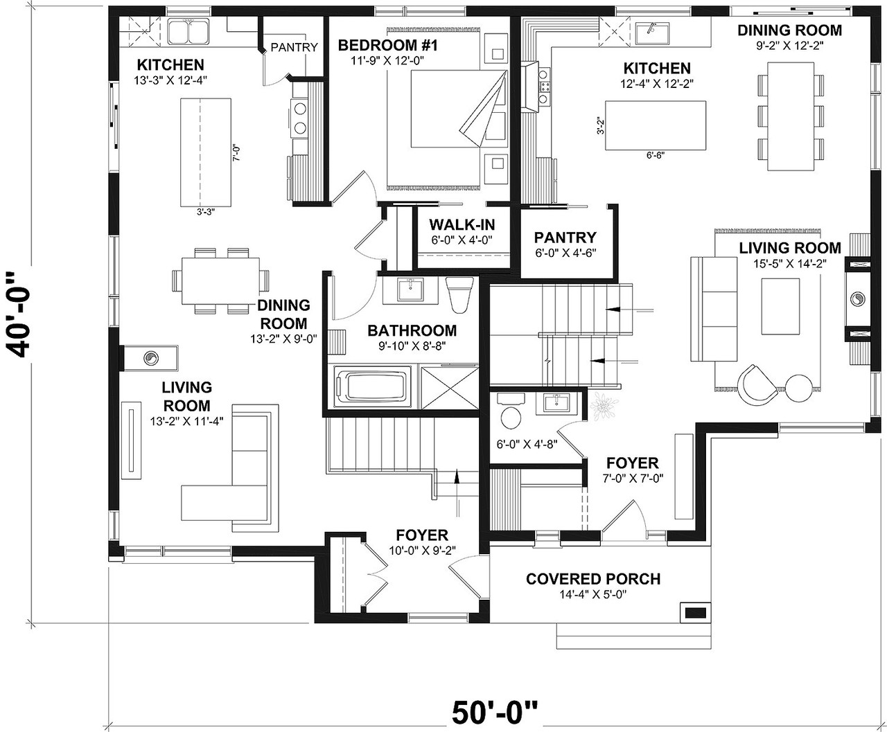 Modern House Plan - Linea 59891 - 1st Floor Plan