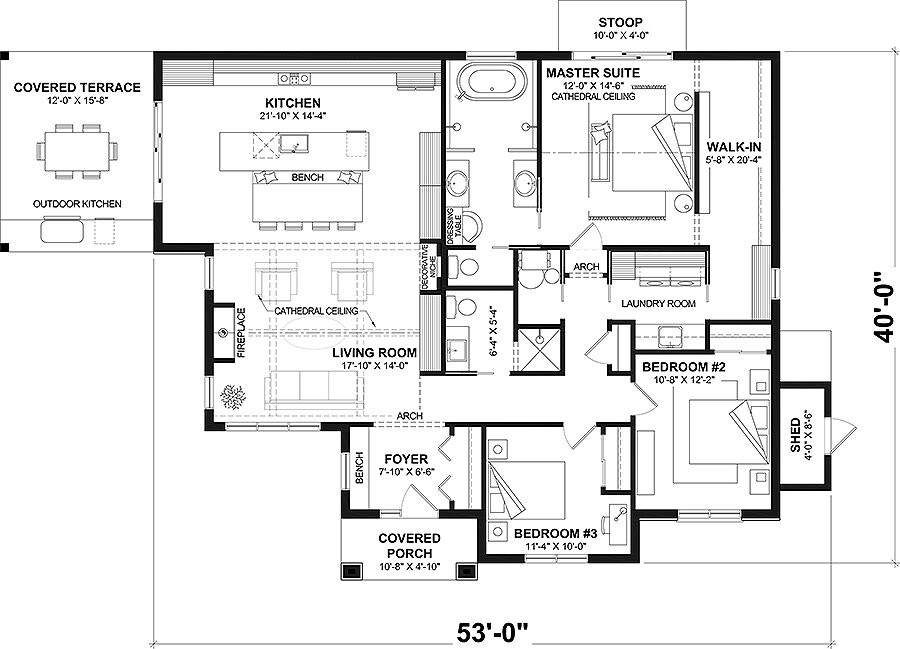 Farmhouse House Plan - Lohan 2 93361 - 1st Floor Plan