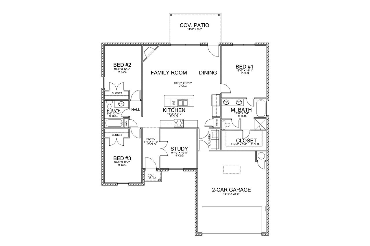 Craftsman House Plan - 75663 - 1st Floor Plan