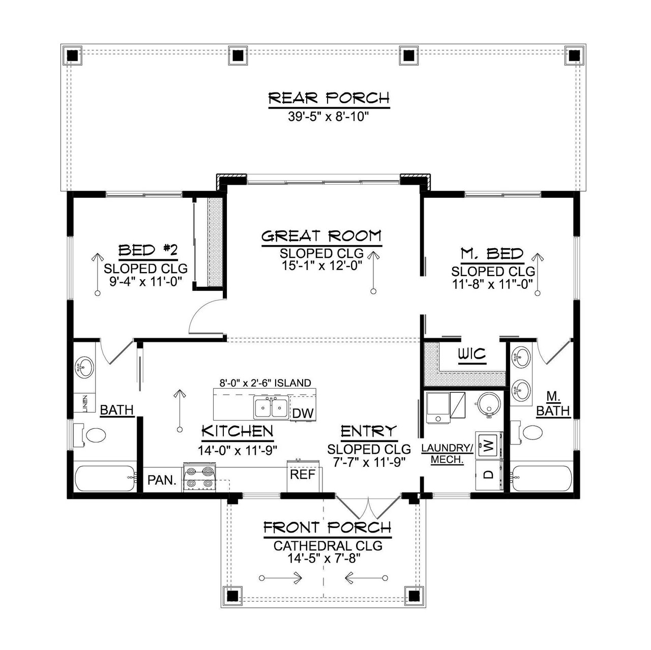 Contemporary House Plan - 51260 - 1st Floor Plan