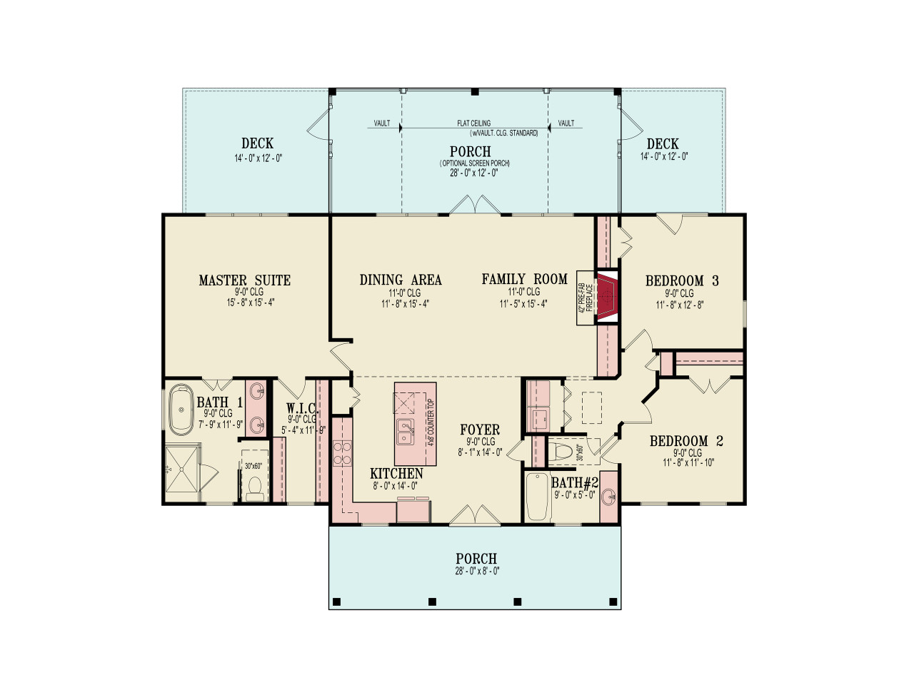 Farmhouse House Plan - Laurel Hill 63454 - 1st Floor Plan