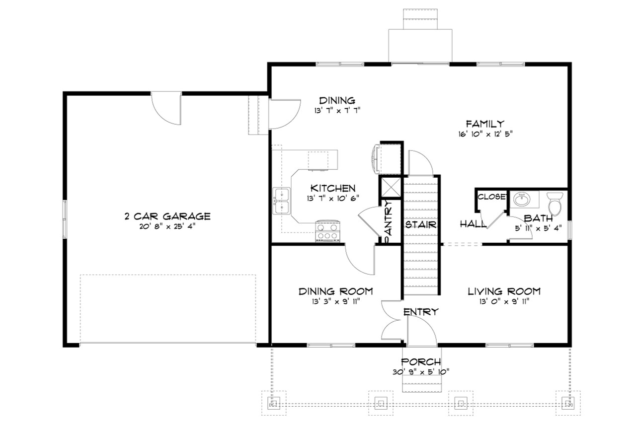 Farmhouse House Plan - Willow 12005 - 1st Floor Plan