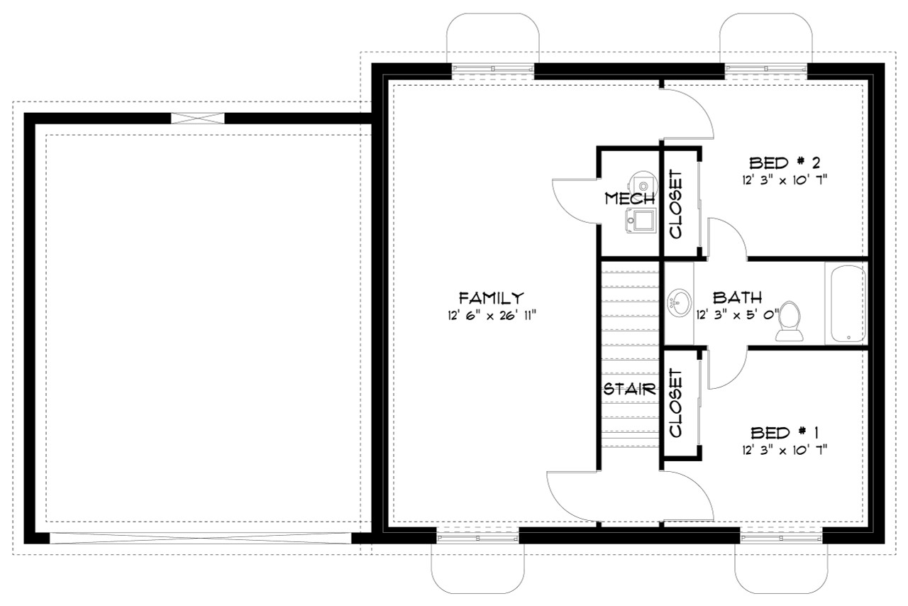 Farmhouse House Plan - Willow 12005 - Basement Floor Plan
