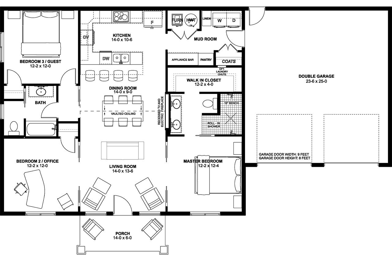 Farmhouse House Plan - 34641 - 1st Floor Plan