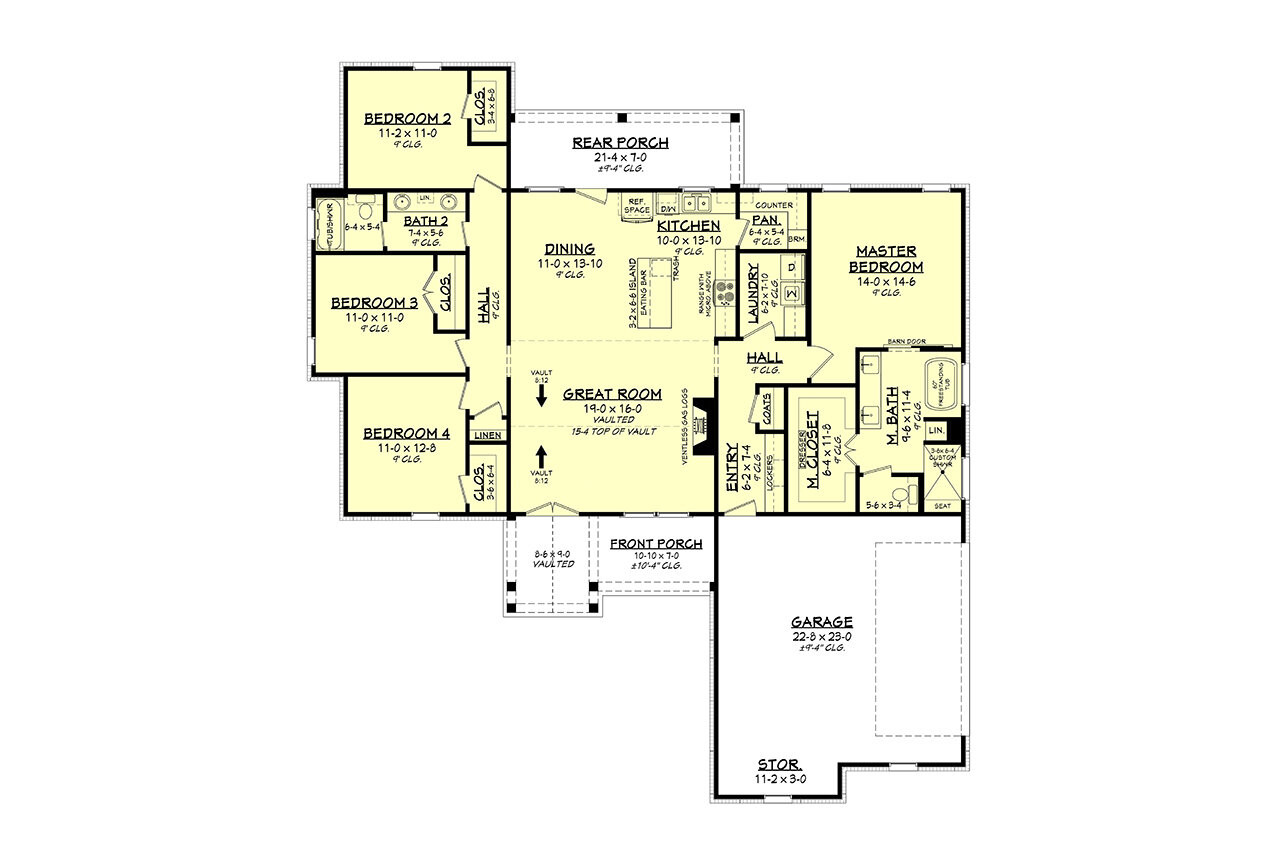 Farmhouse House Plan - Savannah Trace 85186 - 1st Floor Plan