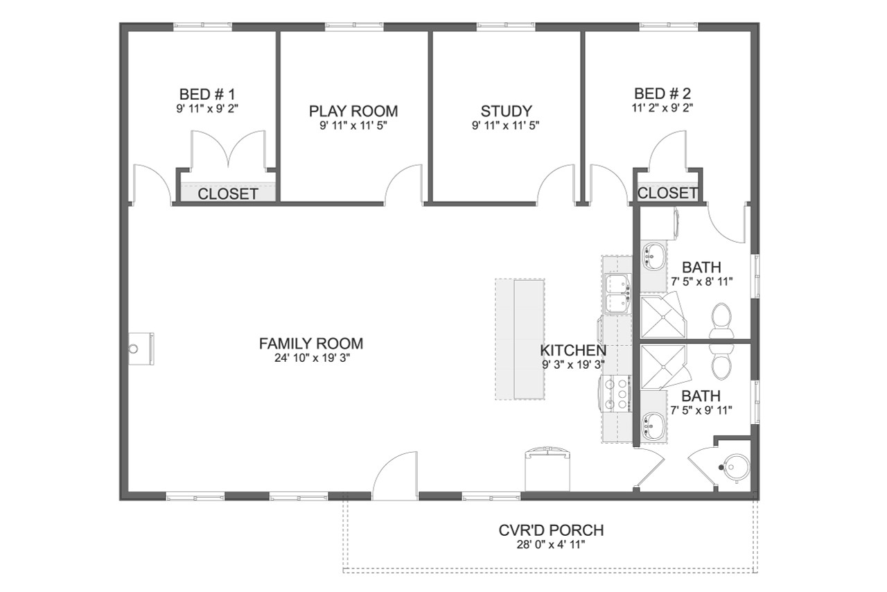 Mountain Rustic House Plan - Baum Cabin 83711 - 1st Floor Plan