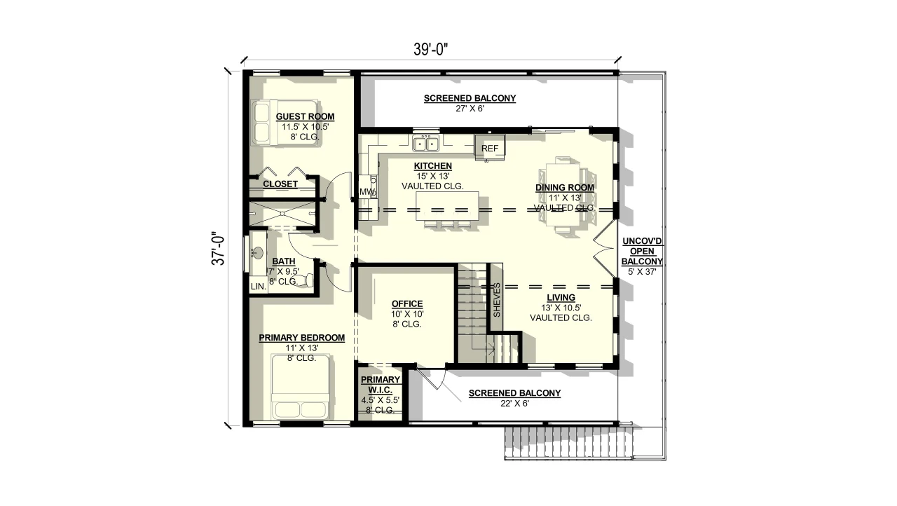 Secondary Image - Modern House Plan - Snowdrop 32916 - 2nd Floor Plan