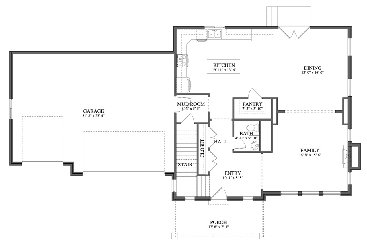 Farmhouse House Plan - Keskic 32802 - 1st Floor Plan