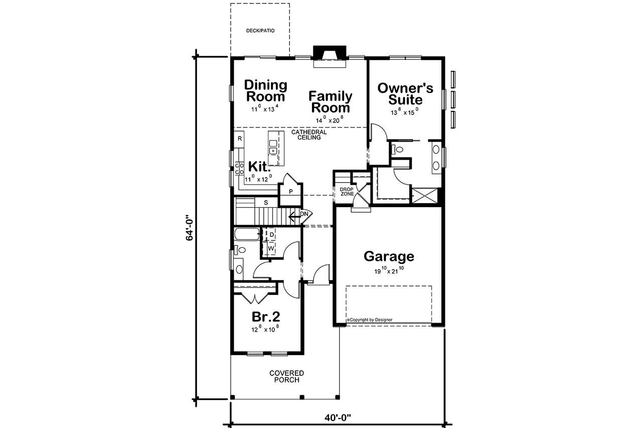 Traditional House Plan - Lynette Farm 17454 - 1st Floor Plan