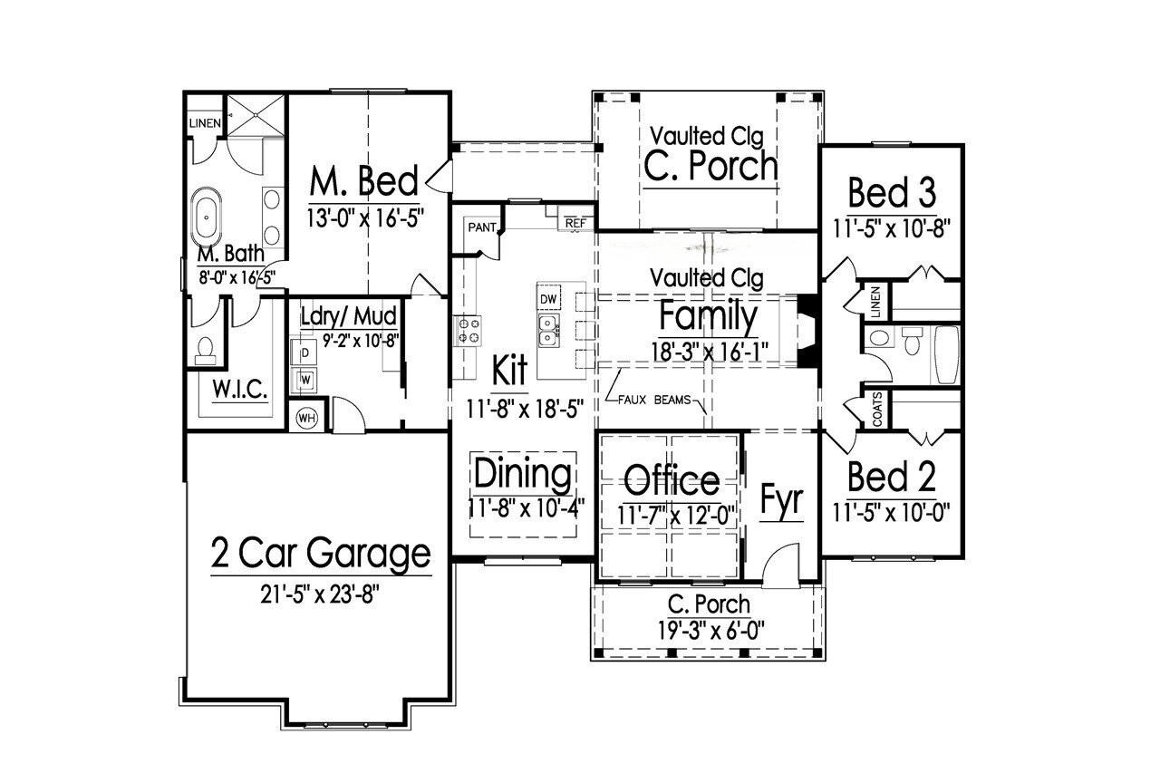 Farmhouse House Plan - 34491 - 1st Floor Plan