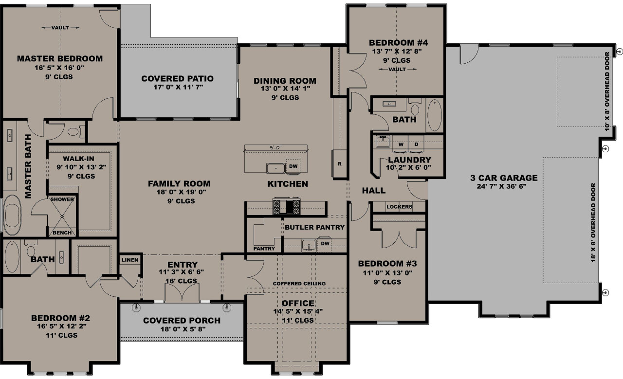 Craftsman House Plan - The Drake 64388 - 1st Floor Plan