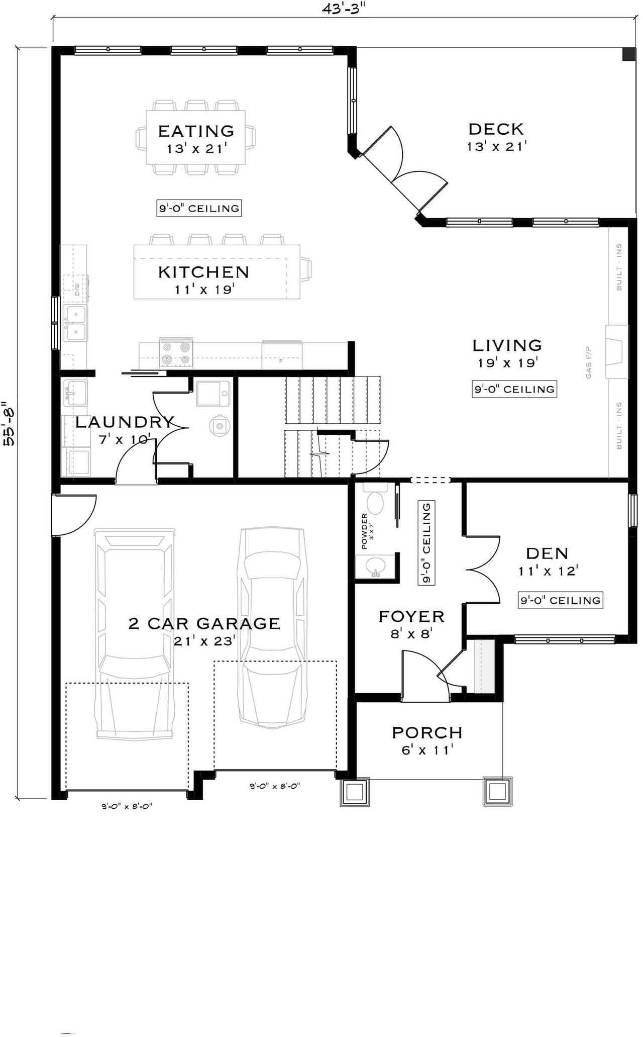 Country House Plan - Bluebird 12685 - 1st Floor Plan