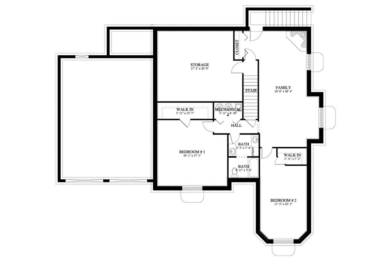 Traditional House Plan - Riddle 52972 - Basement Floor Plan