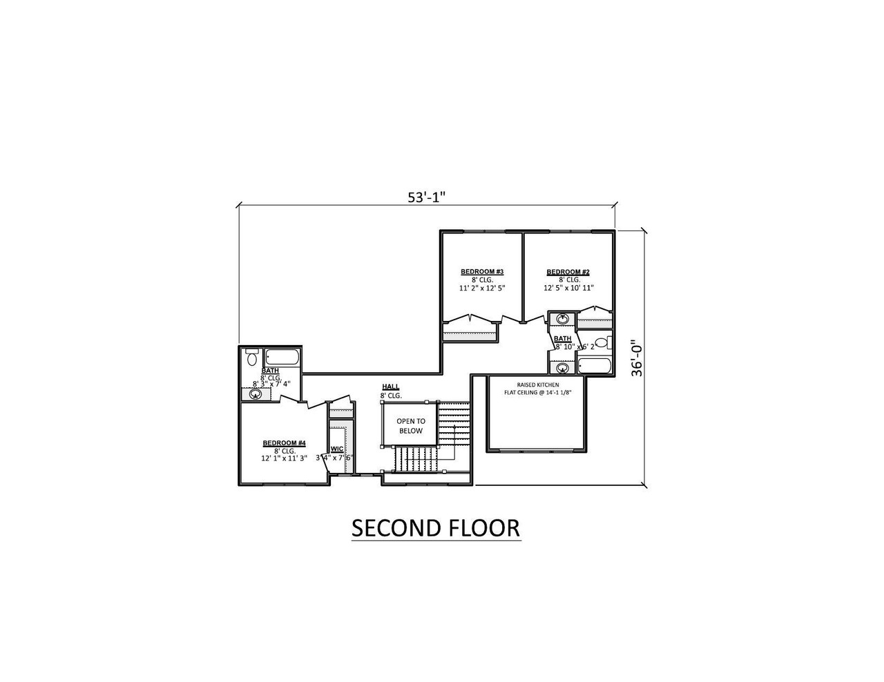 Secondary Image - Craftsman House Plan - 40665 - 2nd Floor Plan