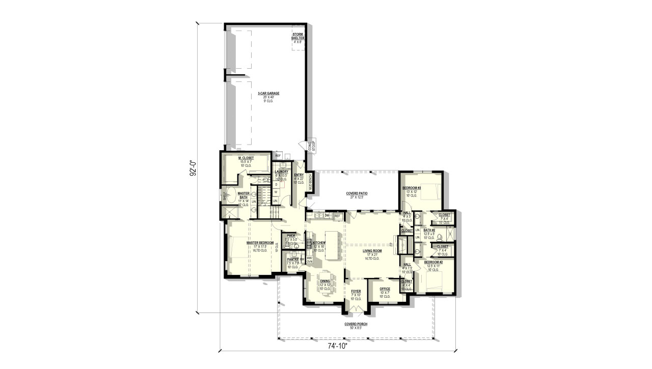 Country House Plan - Fushia 68989 - 1st Floor Plan