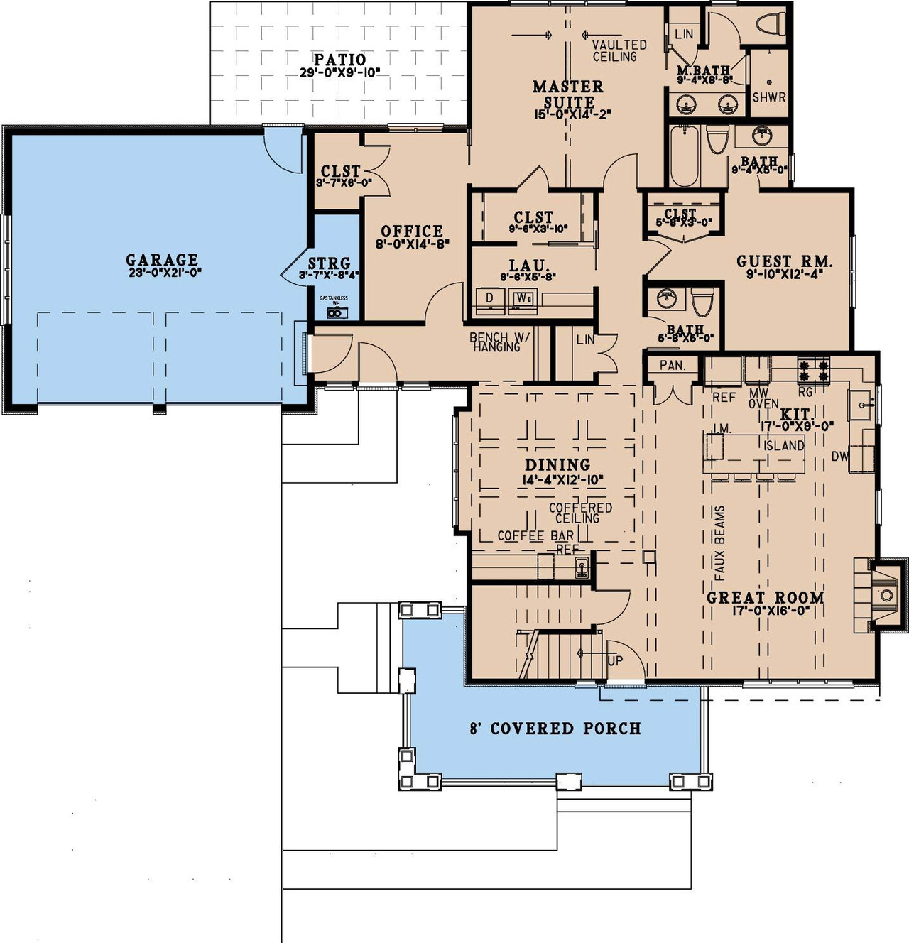 Bungalow House Plan - Carriage House Cottage 89254 - 1st Floor Plan