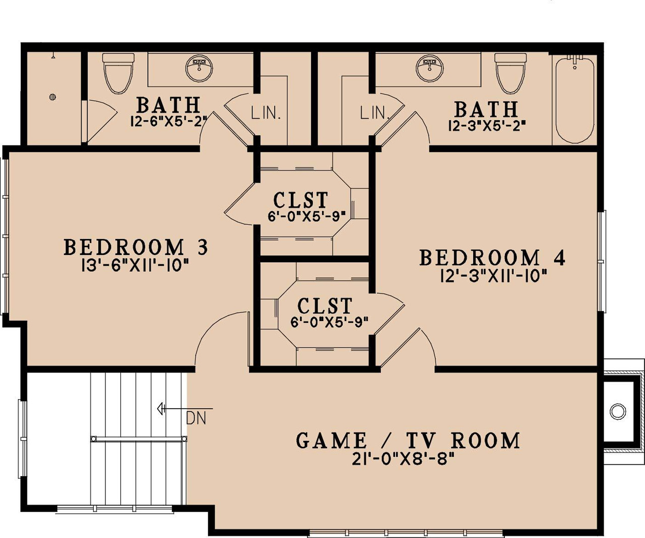 Secondary Image - Bungalow House Plan - Carriage House Cottage 89254 - 2nd Floor Plan