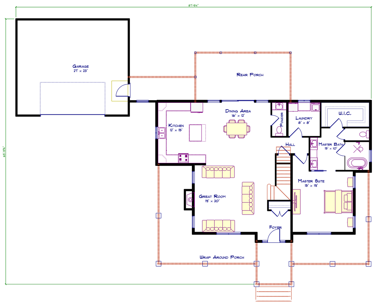 Farmhouse House Plan - Bismark 20885 - 1st Floor Plan