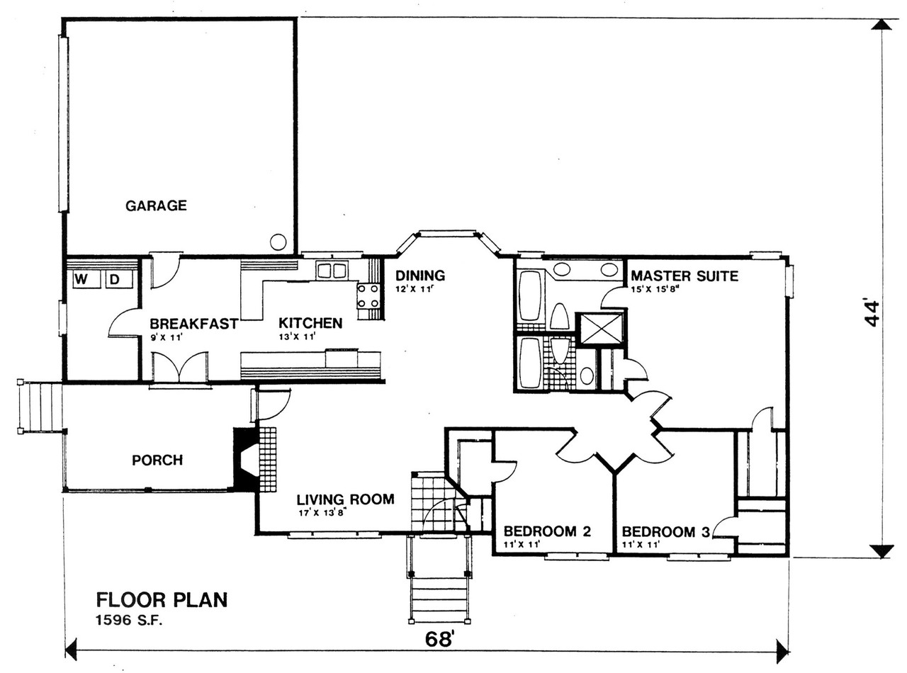 Farmhouse House Plan - Summerville 78595 - 1st Floor Plan