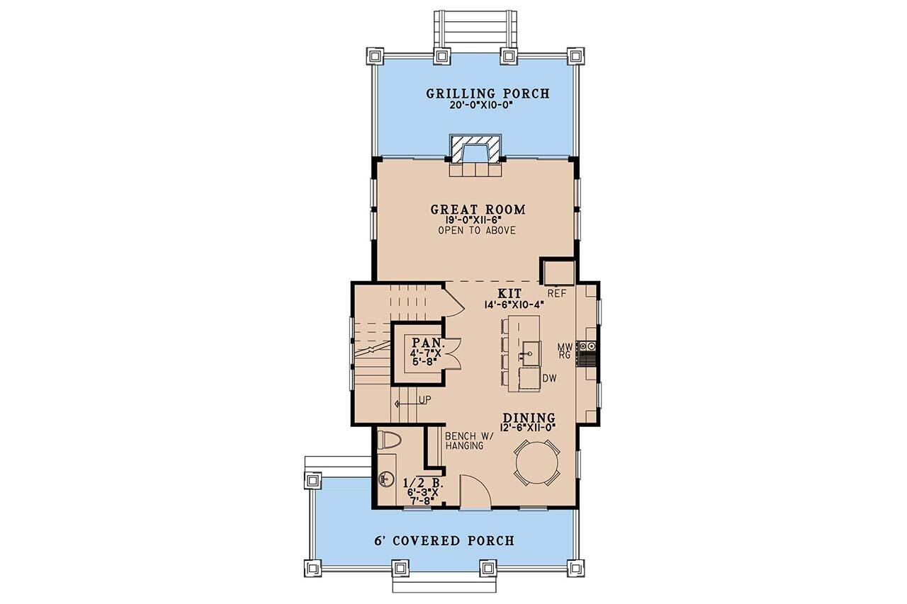 Country House Plan - Pebblebrook Cottage 83120 - 1st Floor Plan