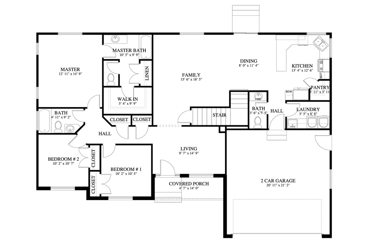 Craftsman House Plan - Dennis 28800 - 1st Floor Plan